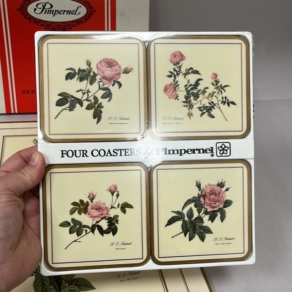 Pimpernel Traditional Acrylic Cork Back Placemats & Coasters English Rose Box - Picture 6 of 10